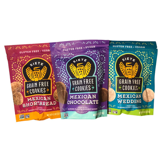 Siete Mexican Cookies - Dairy Free - Gluten Free Cookies - Vegan Cookies - Snacks - Chocolate Cookies - Shortbread Cookies - Non GMO