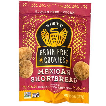 Siete Mexican Cookies - Dairy Free - Gluten Free Cookies - Vegan Cookies - Snacks - Chocolate Cookies - Shortbread Cookies - Non GMO