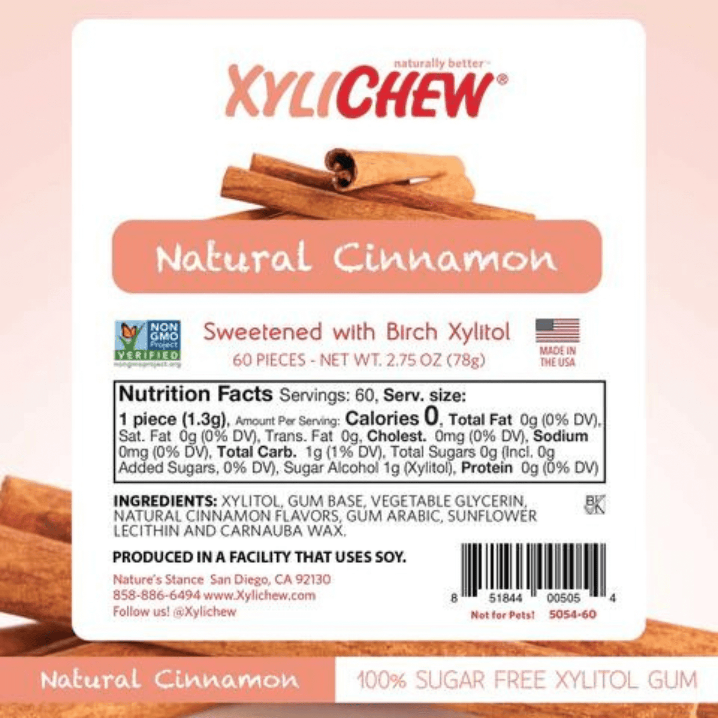 XyliChew Cinnamon Gum Jar 60 Piece