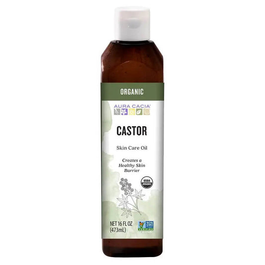 Aura Cacia Organic Castor Oil 16 fl. oz. Hexane-free