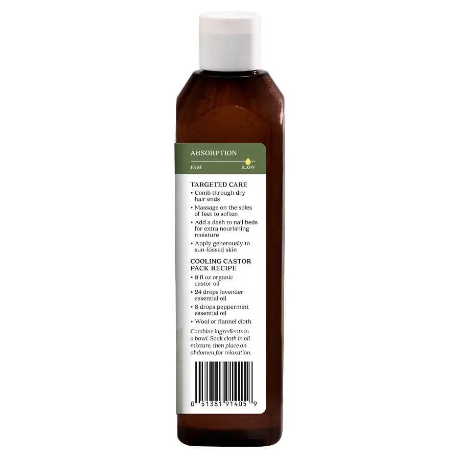 Aura Cacia Organic Castor Oil 16 fl. oz. Hexane-free